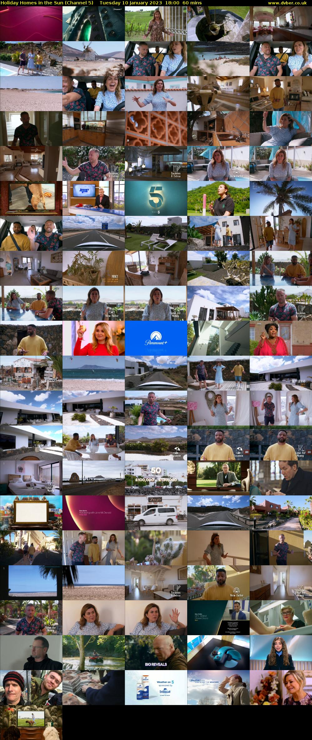 Holiday Homes in the Sun (Channel 5) Tuesday 10 January 2023 18:00 - 19:00