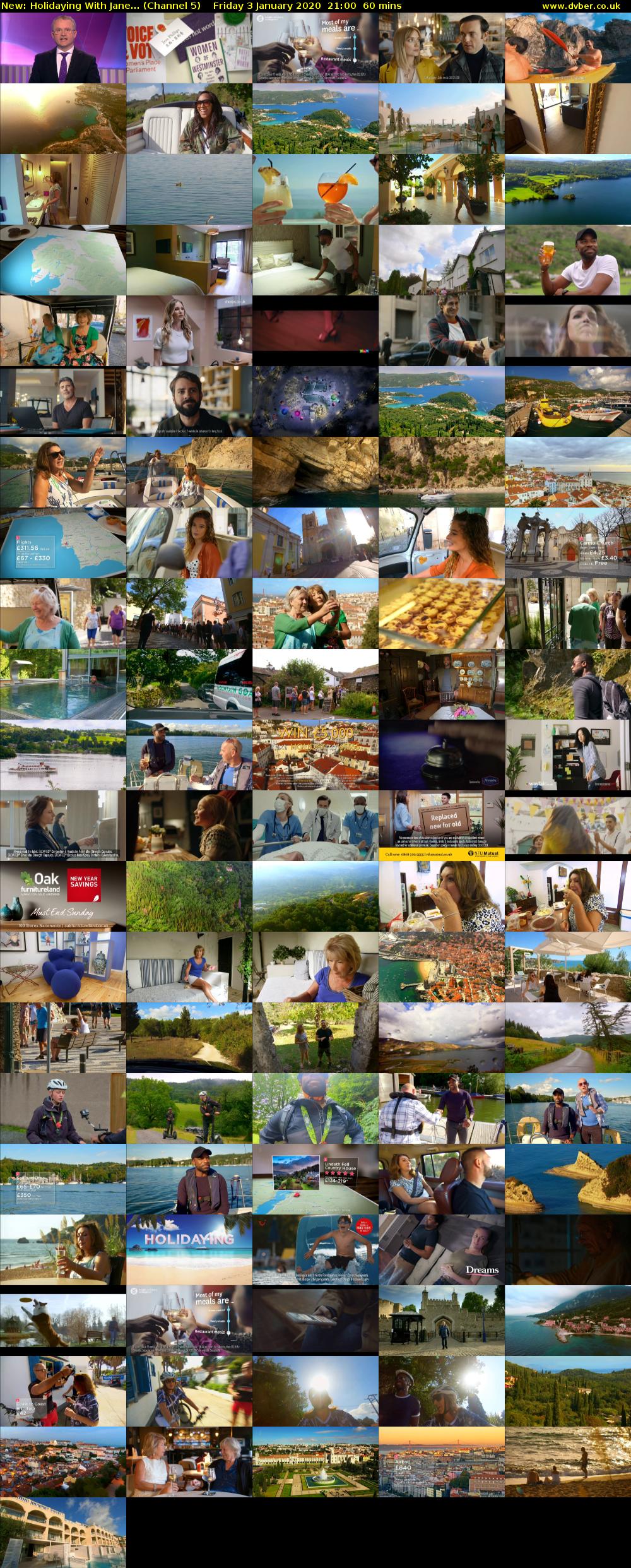 Holidaying With Jane... (Channel 5) Friday 3 January 2020 21:00 - 22:00