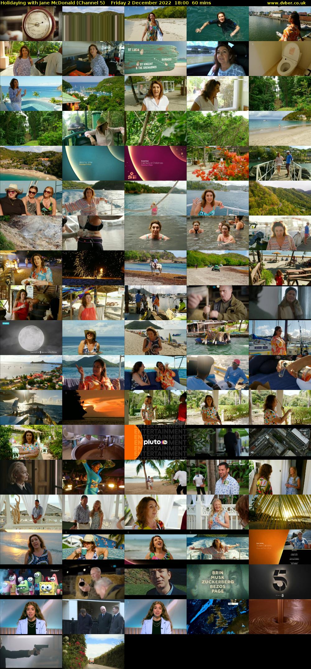Holidaying With Jane McDonald (Channel 5) Friday 2 December 2022 18:00 - 19:00