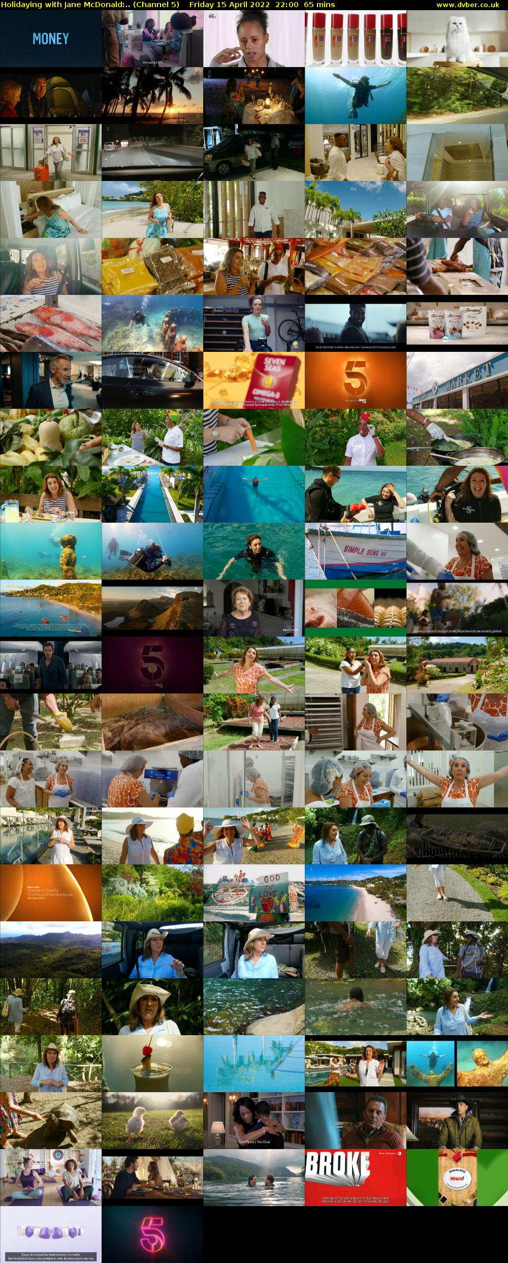 Holidaying with Jane McDonald:.. (Channel 5) Friday 15 April 2022 22:00 - 23:05