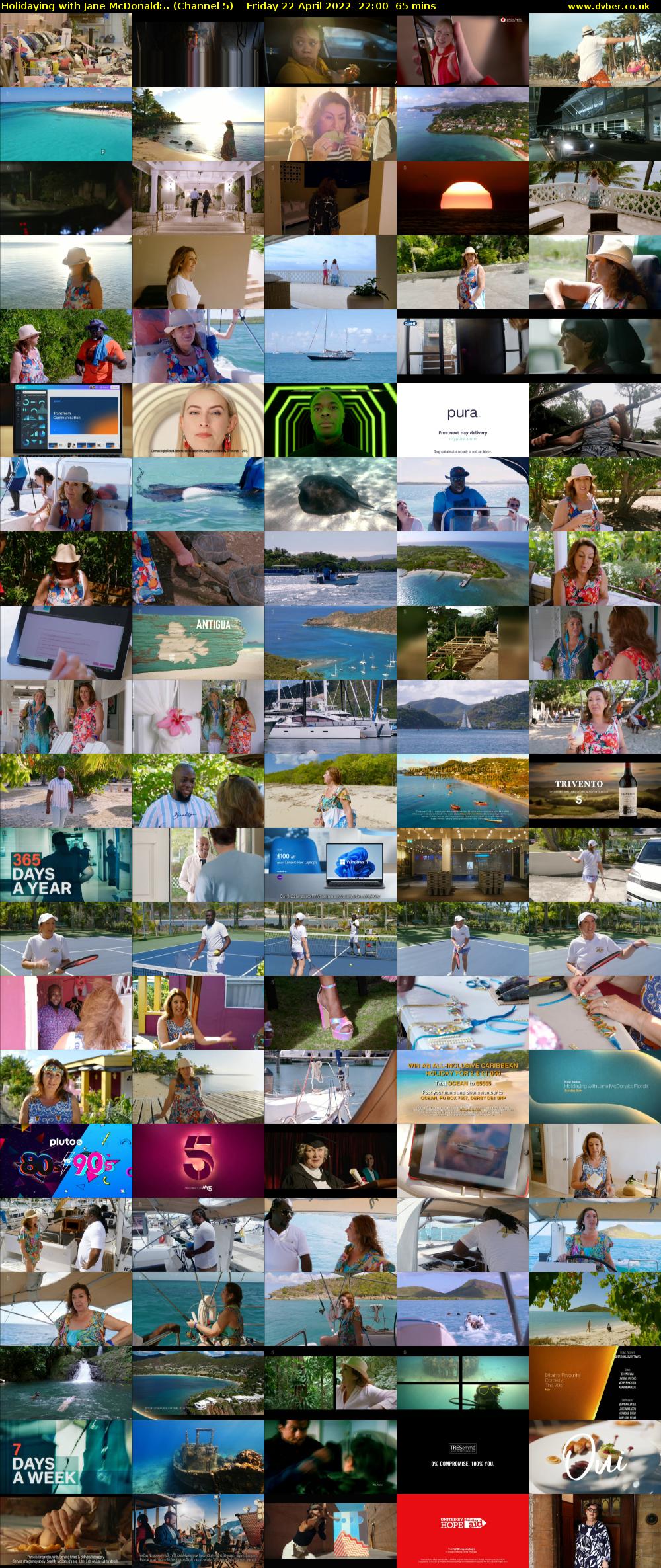 Holidaying with Jane McDonald:.. (Channel 5) Friday 22 April 2022 22:00 - 23:05