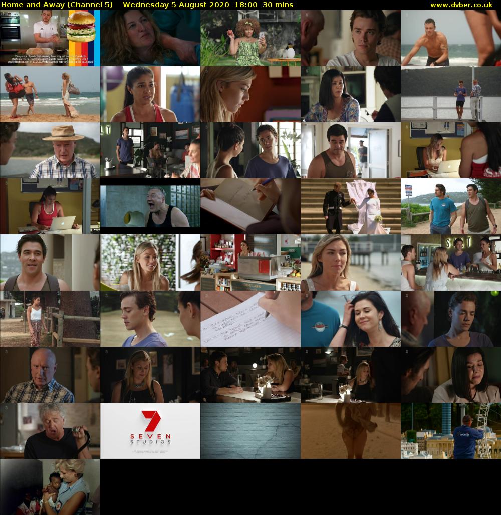 Home and Away (Channel 5) Wednesday 5 August 2020 18:00 - 18:30