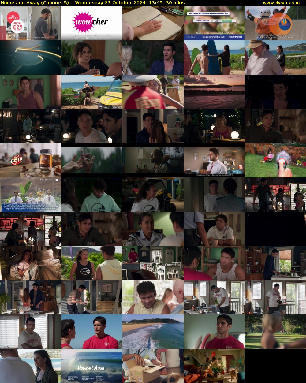 Home and Away (Channel 5) Wednesday 23 October 2024 13:45 - 14:15