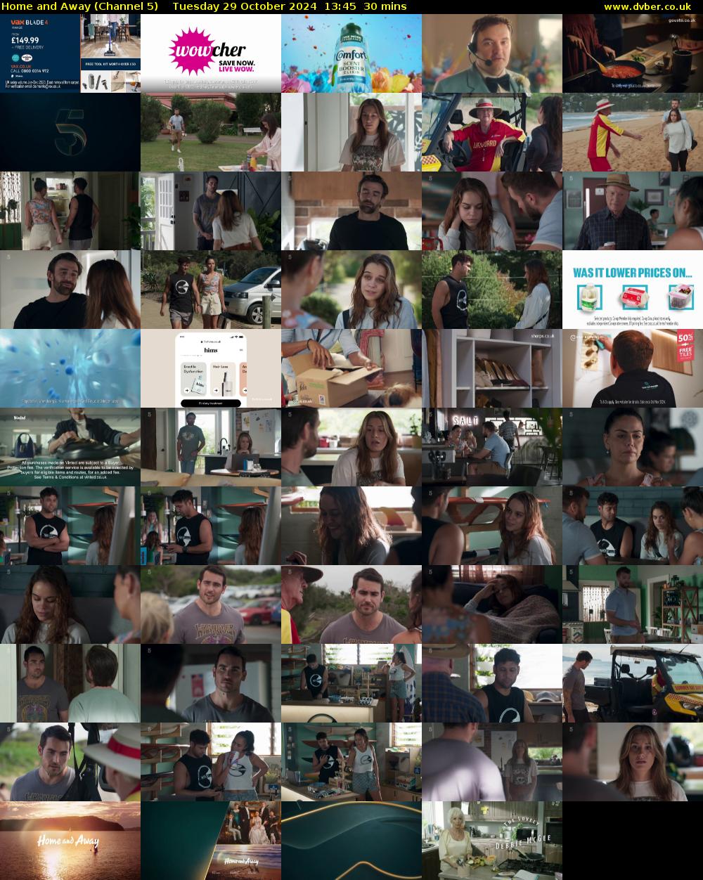 Home and Away (Channel 5) Tuesday 29 October 2024 13:45 - 14:15
