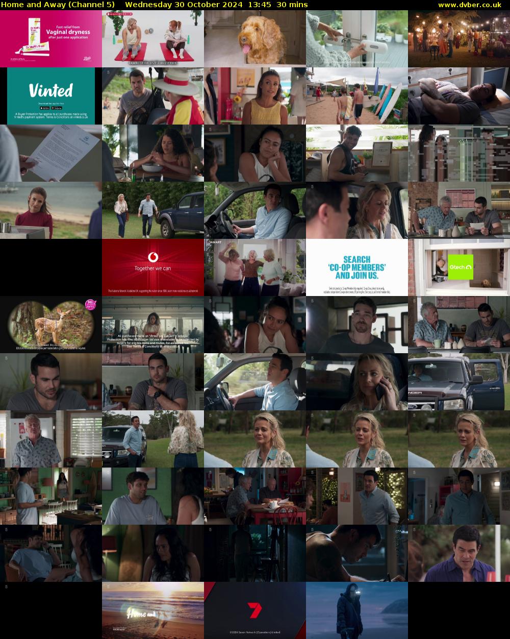 Home and Away (Channel 5) Wednesday 30 October 2024 13:45 - 14:15