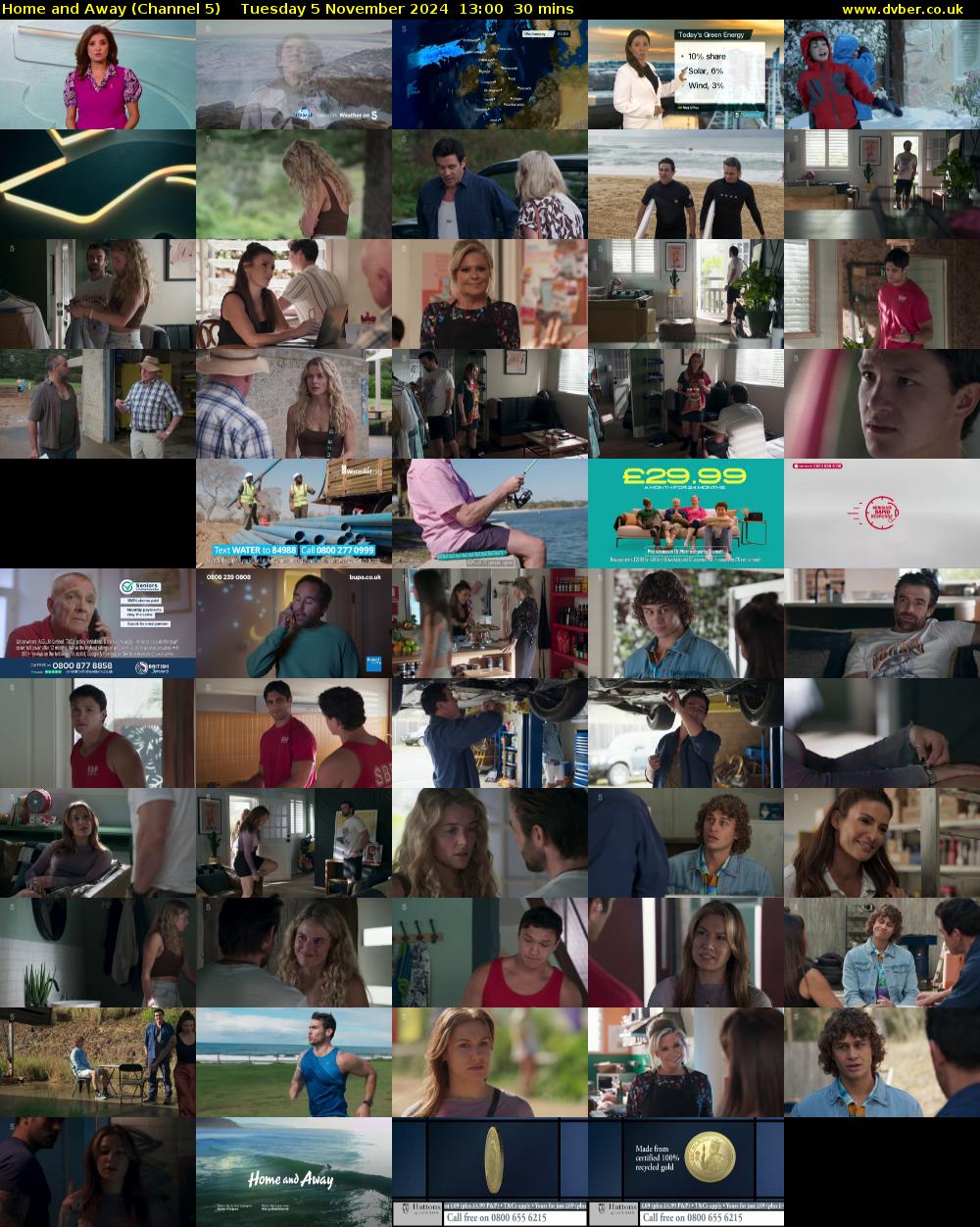 Home and Away (Channel 5) Tuesday 5 November 2024 13:00 - 13:30