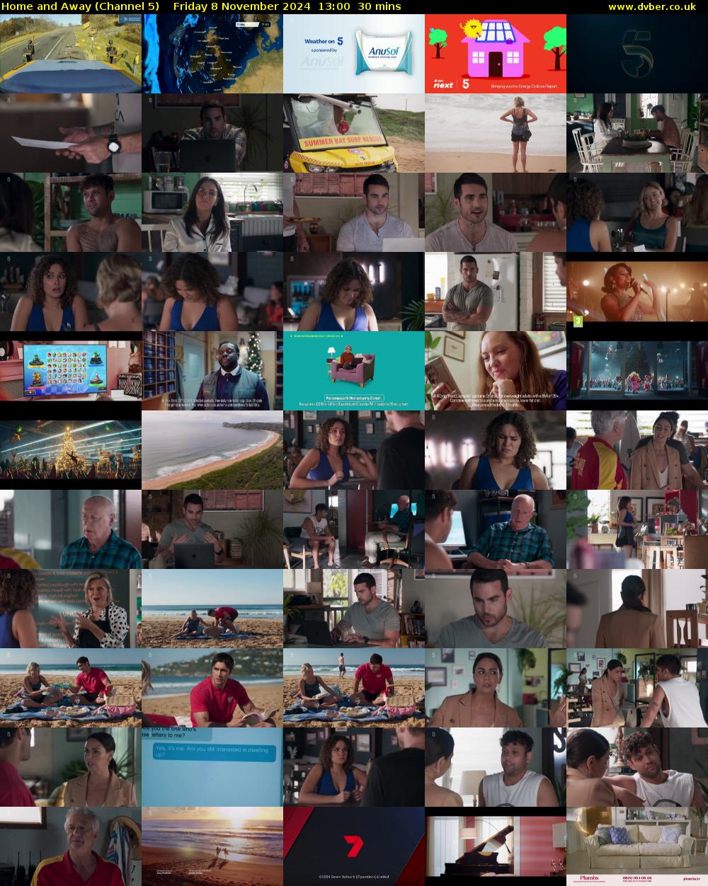 Home and Away (Channel 5) Friday 8 November 2024 13:00 - 13:30
