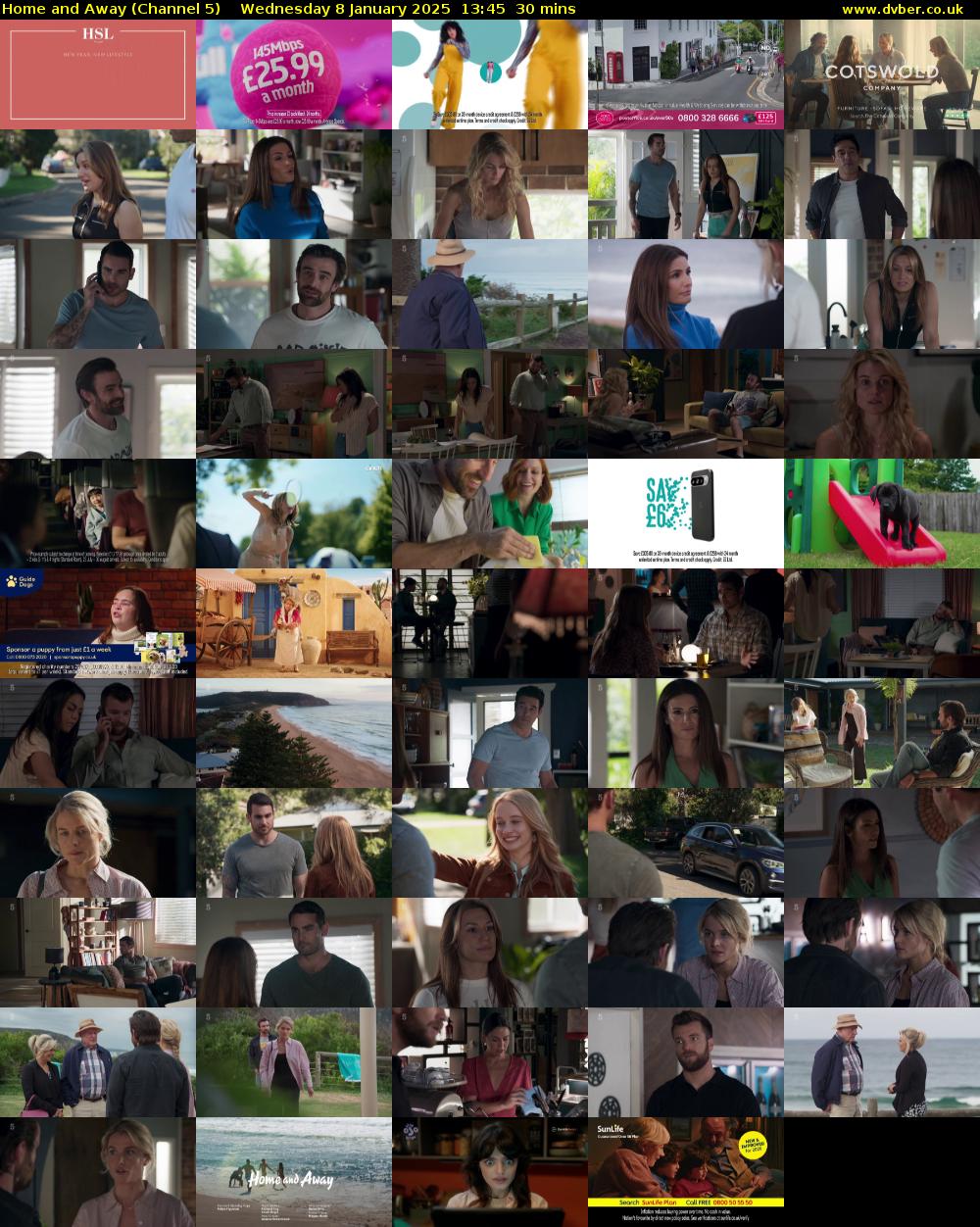 Home and Away (Channel 5) Wednesday 8 January 2025 13:45 - 14:15