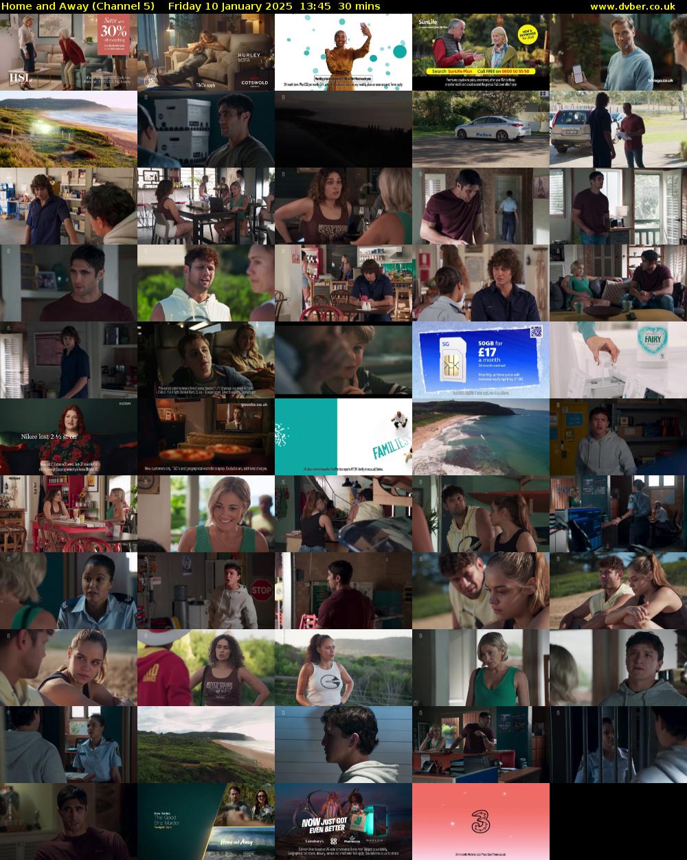 Home and Away (Channel 5) Friday 10 January 2025 13:45 - 14:15
