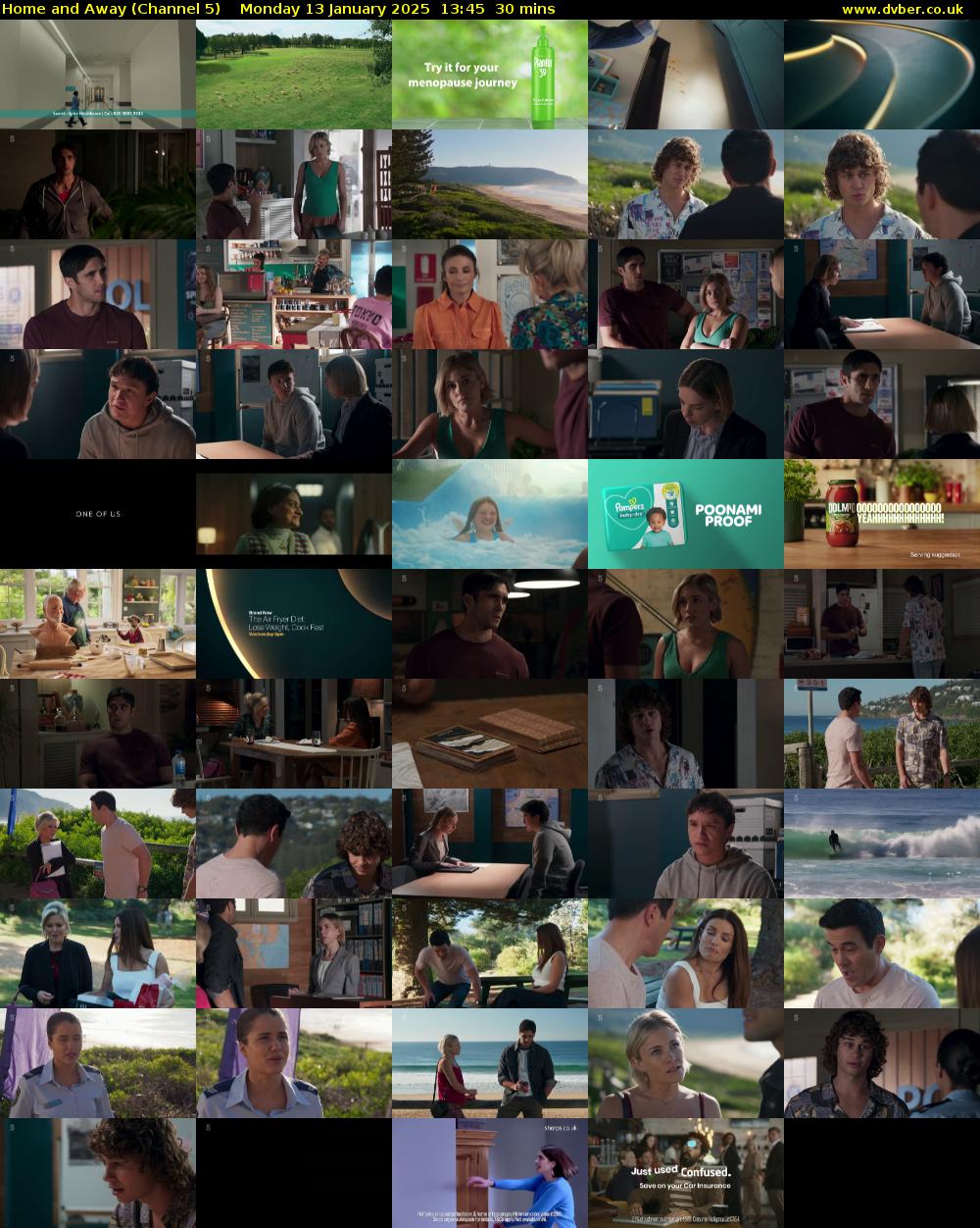 Home and Away (Channel 5) Monday 13 January 2025 13:45 - 14:15