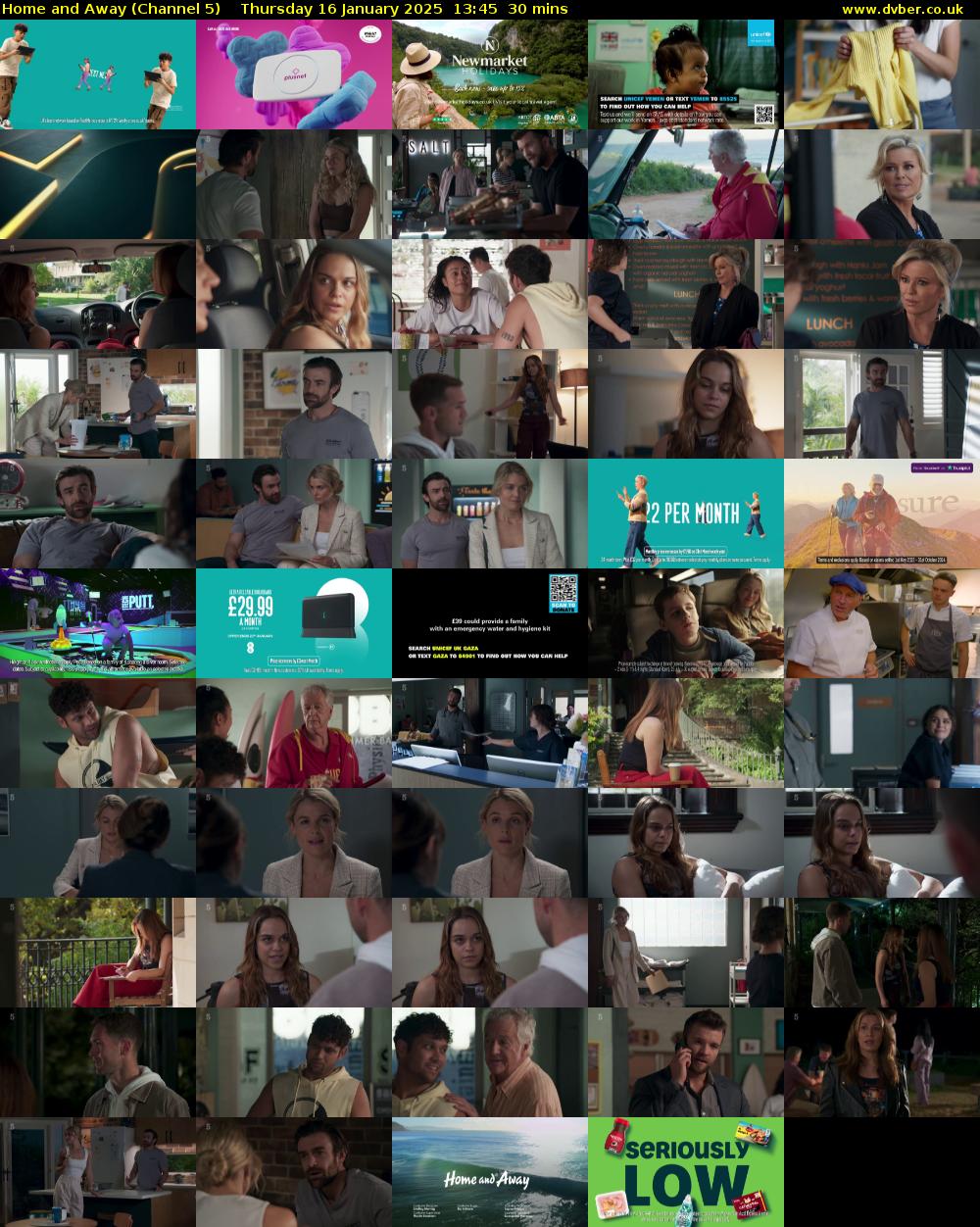 Home and Away (Channel 5) Thursday 16 January 2025 13:45 - 14:15