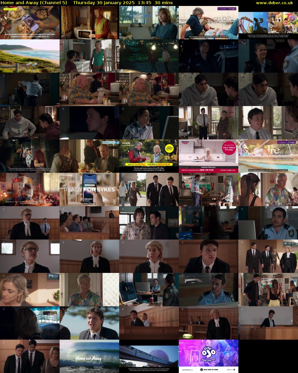 Home and Away (Channel 5) Thursday 30 January 2025 13:45 - 14:15