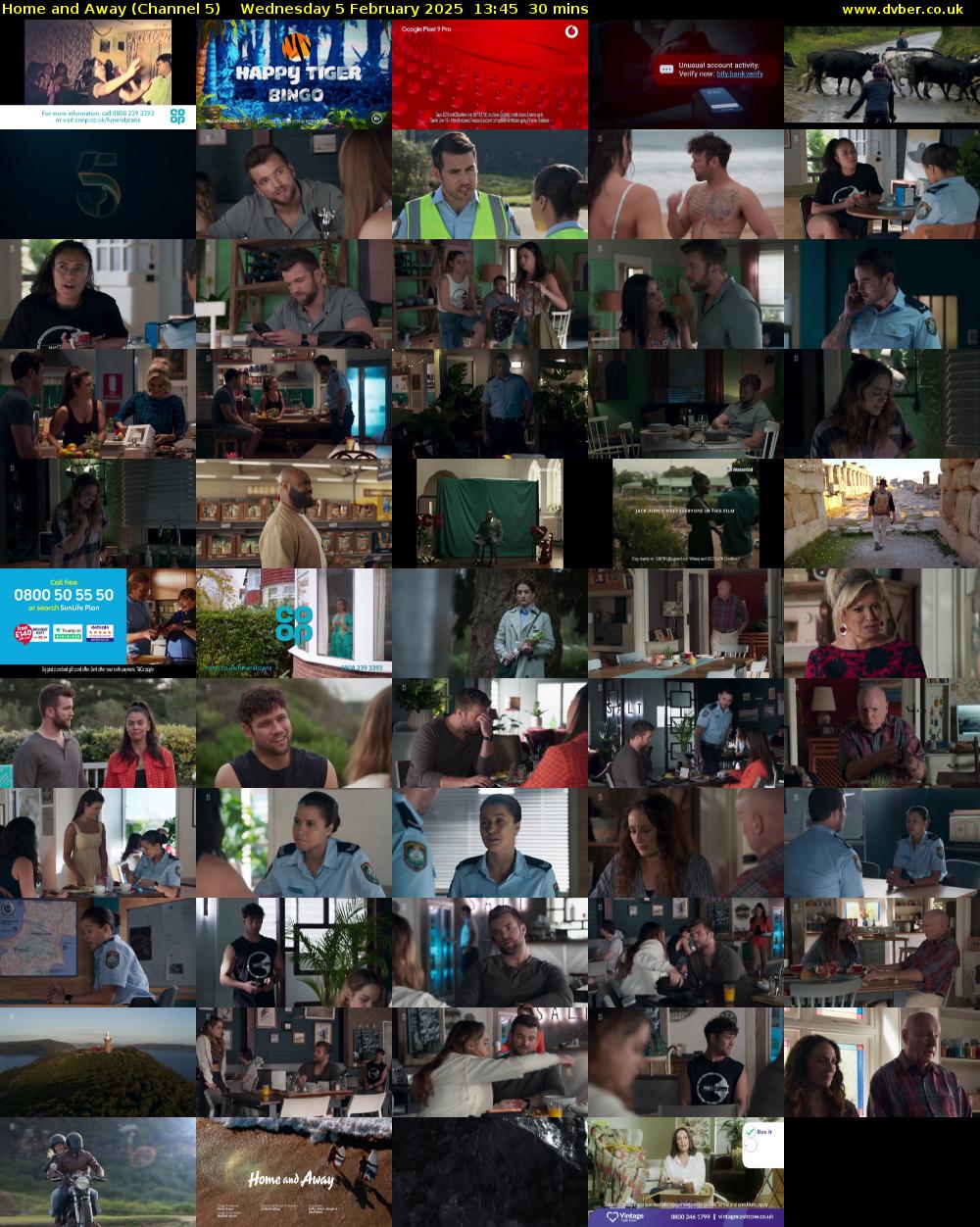 Home and Away (Channel 5) Wednesday 5 February 2025 13:45 - 14:15