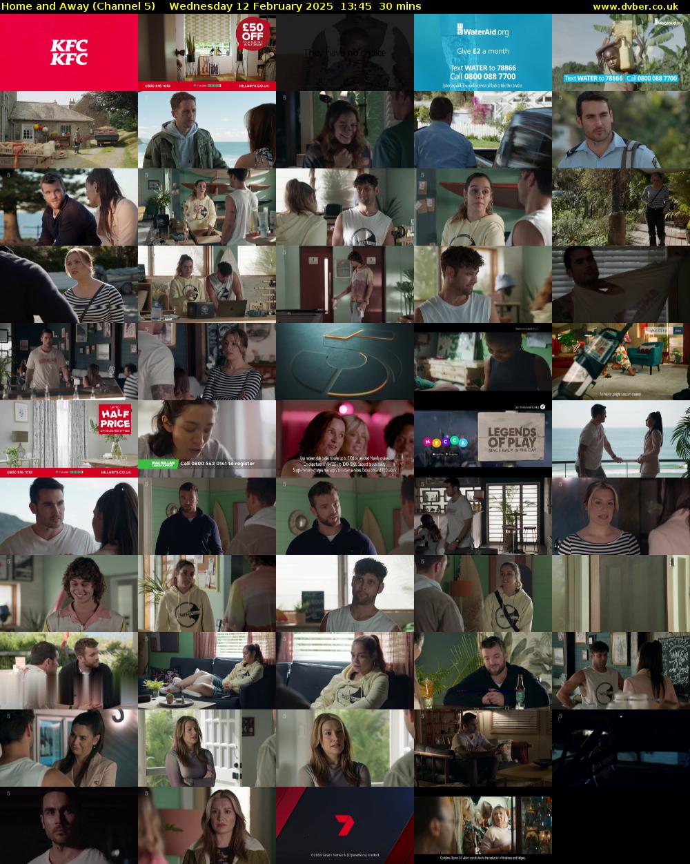 Home and Away (Channel 5) Wednesday 12 February 2025 13:45 - 14:15