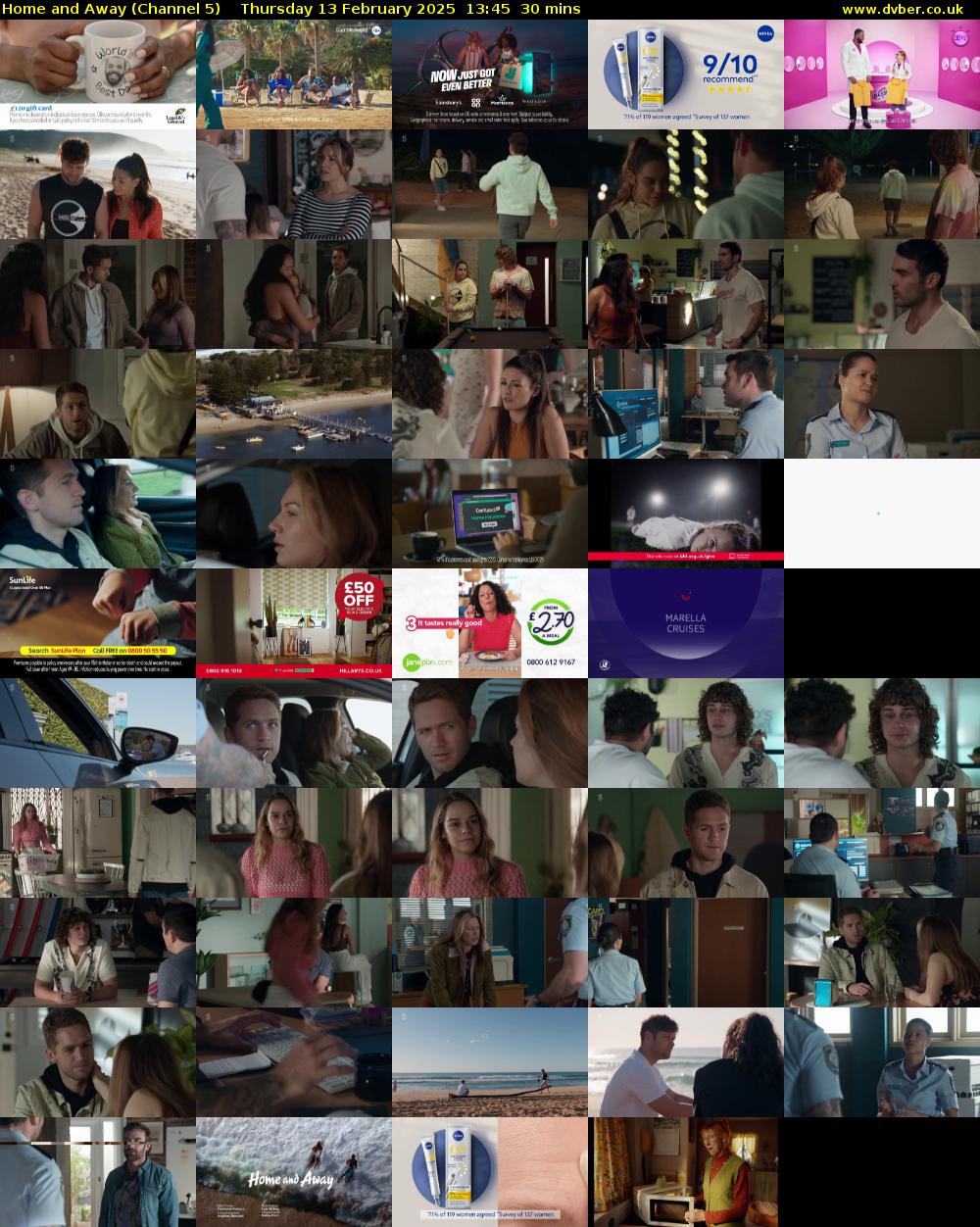 Home and Away (Channel 5) Thursday 13 February 2025 13:45 - 14:15
