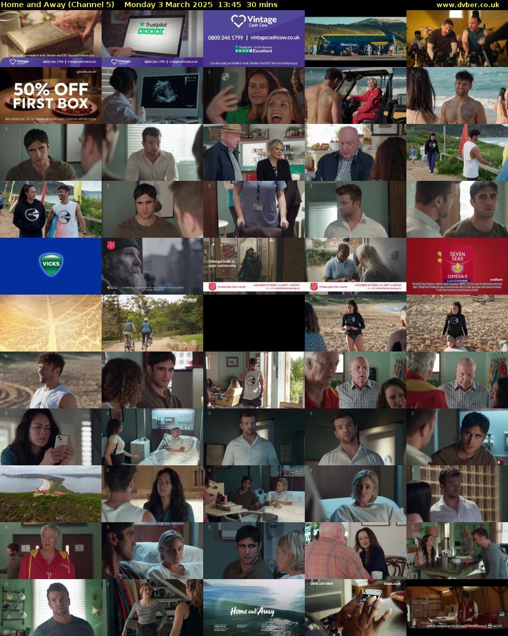 Home and Away (Channel 5) Monday 3 March 2025 13:45 - 14:15