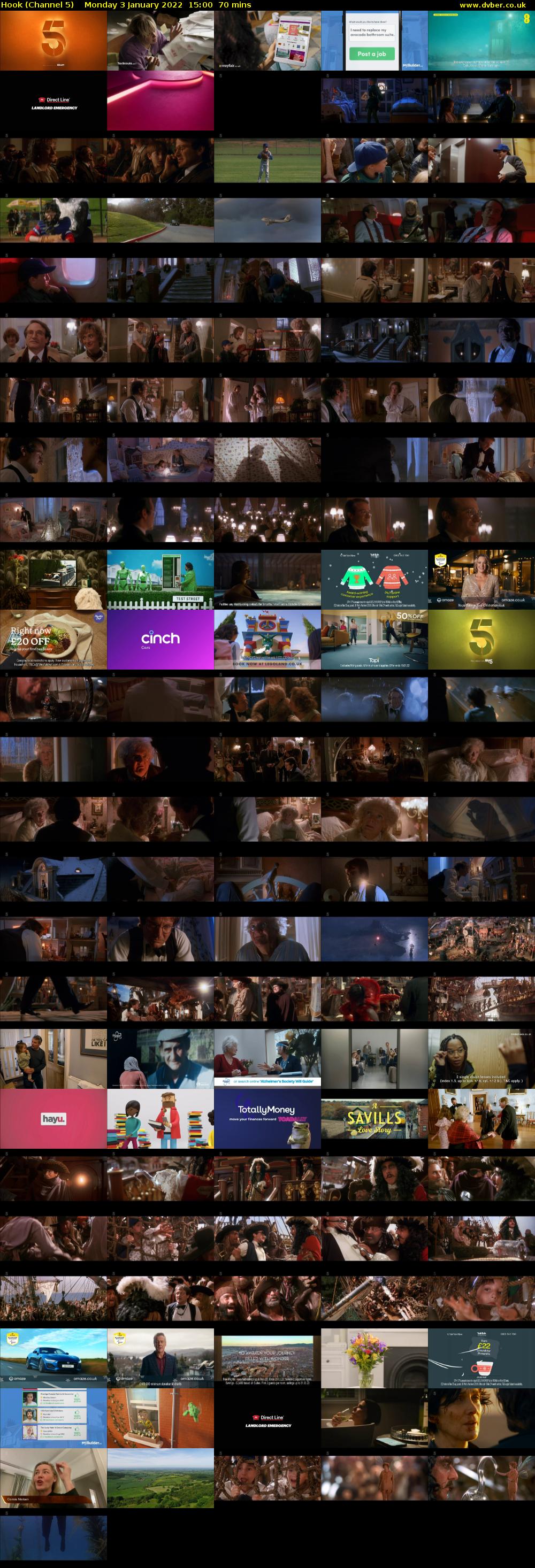Hook (Channel 5) Monday 3 January 2022 15:00 - 16:10