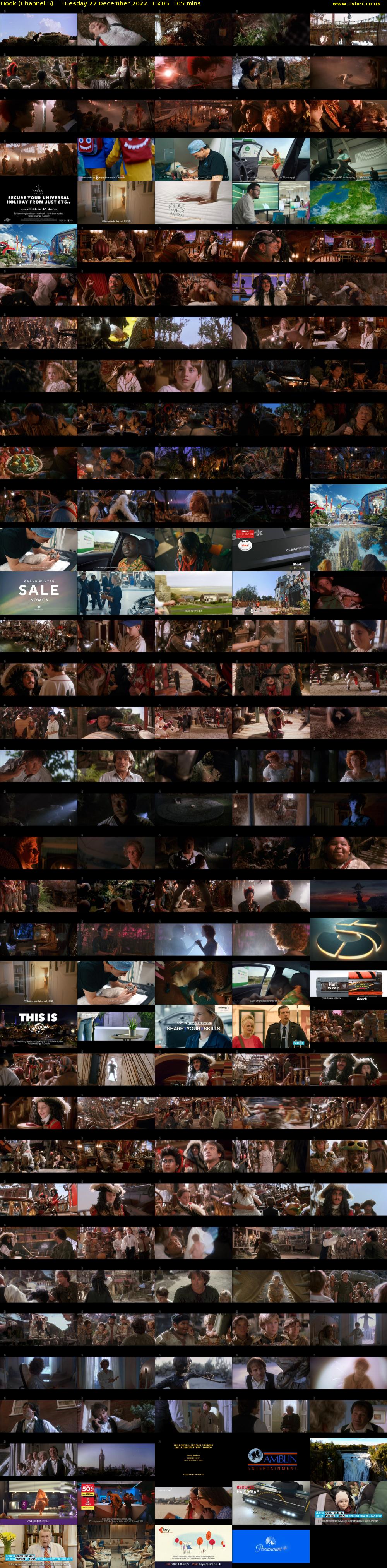 Hook (Channel 5) Tuesday 27 December 2022 15:05 - 16:50