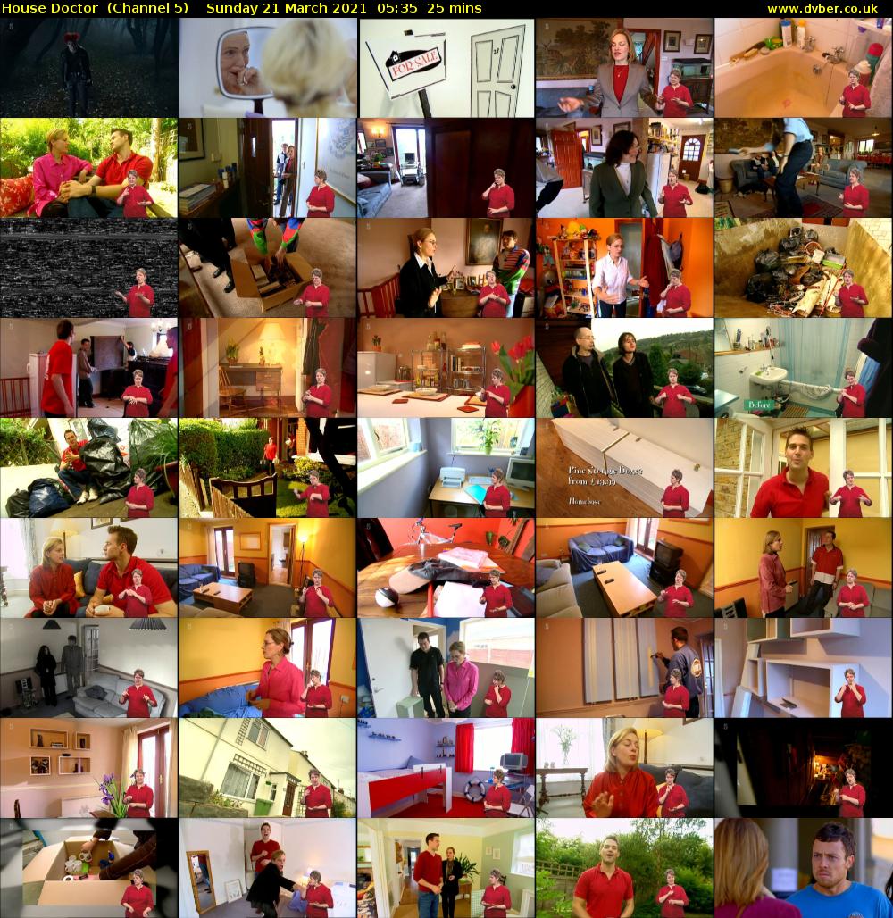 House Doctor  (Channel 5) Sunday 21 March 2021 05:35 - 06:00