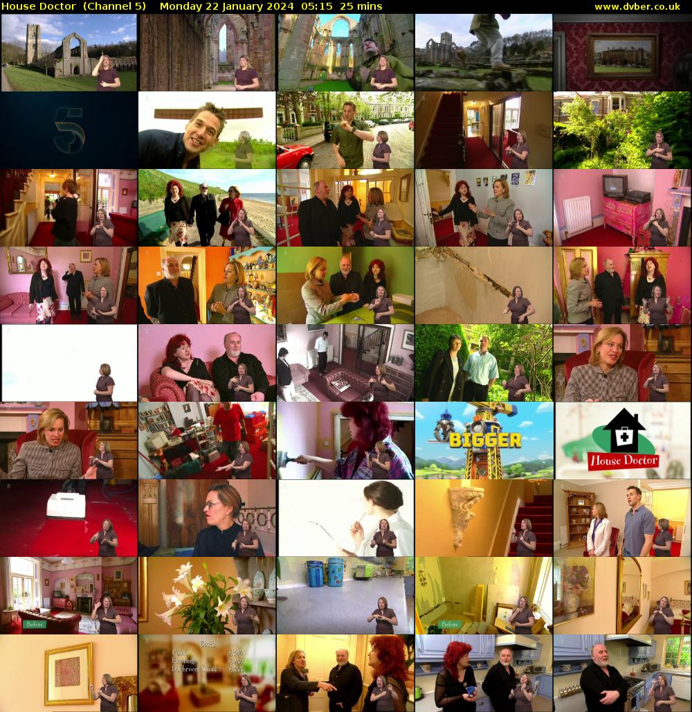 House Doctor  (Channel 5) Monday 22 January 2024 05:15 - 05:40