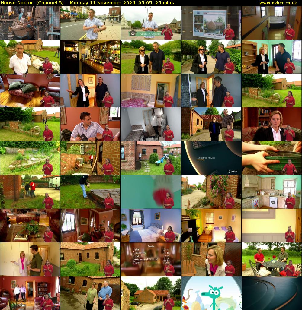 House Doctor  (Channel 5) Monday 11 November 2024 05:05 - 05:30