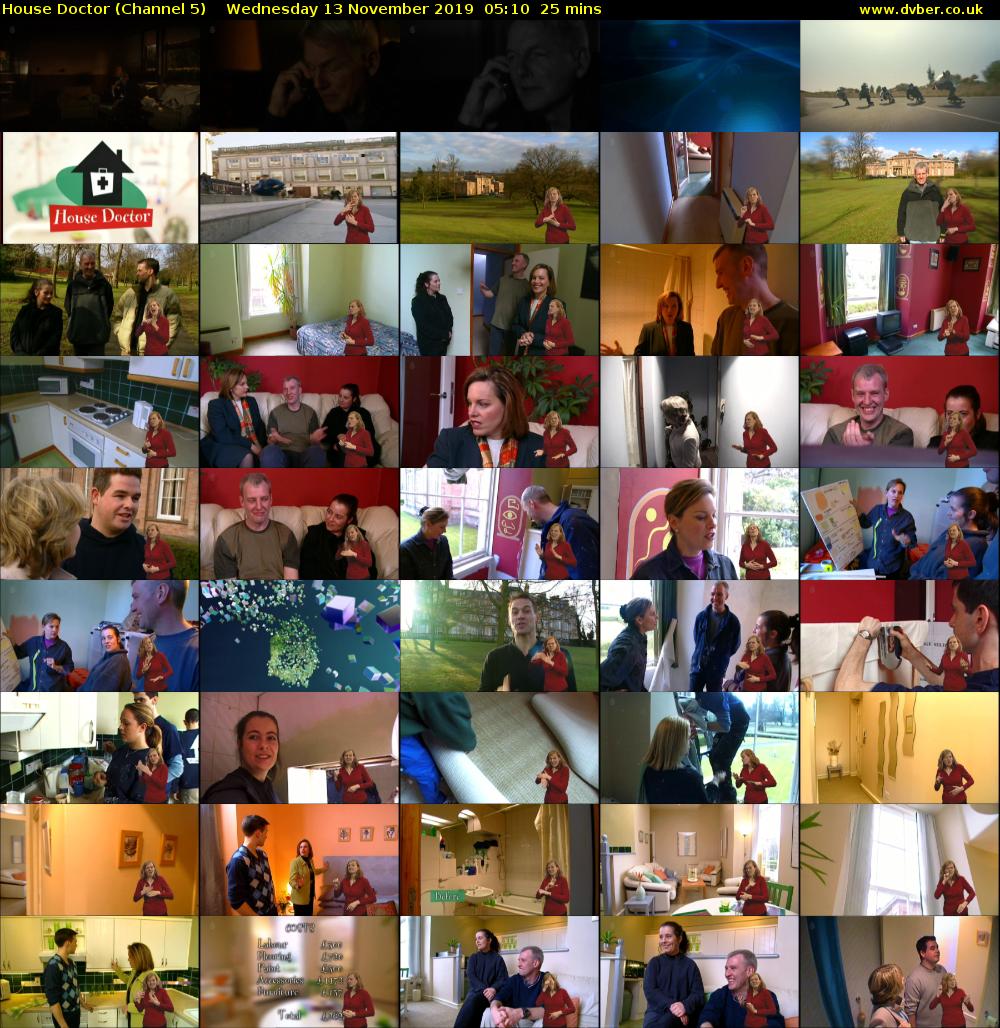 House Doctor (Channel 5) Wednesday 13 November 2019 05:10 - 05:35