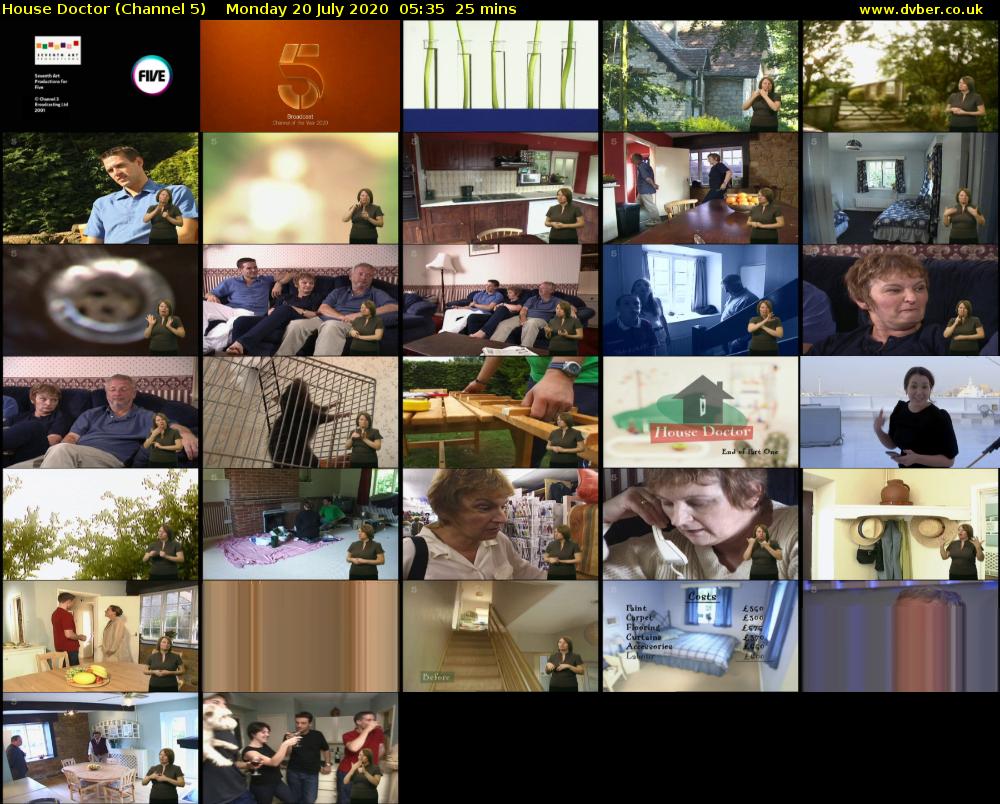 House Doctor (Channel 5) Monday 20 July 2020 05:35 - 06:00