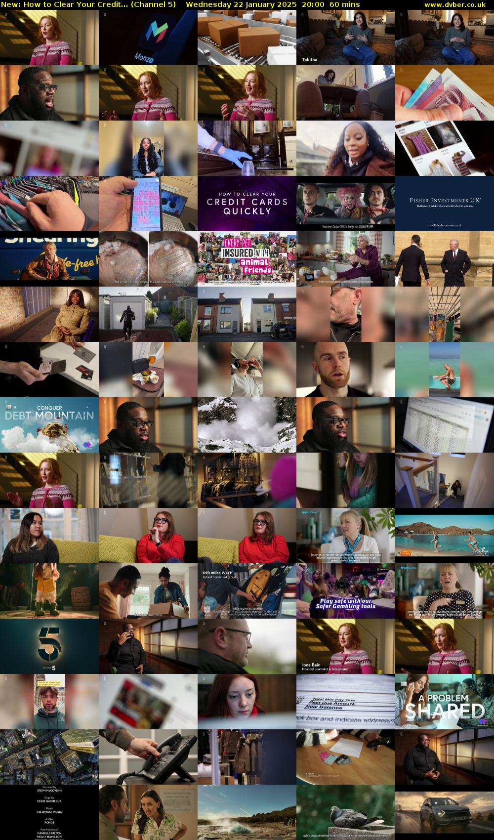 How to Clear Your Credit... (Channel 5) Wednesday 22 January 2025 20:00 - 21:00