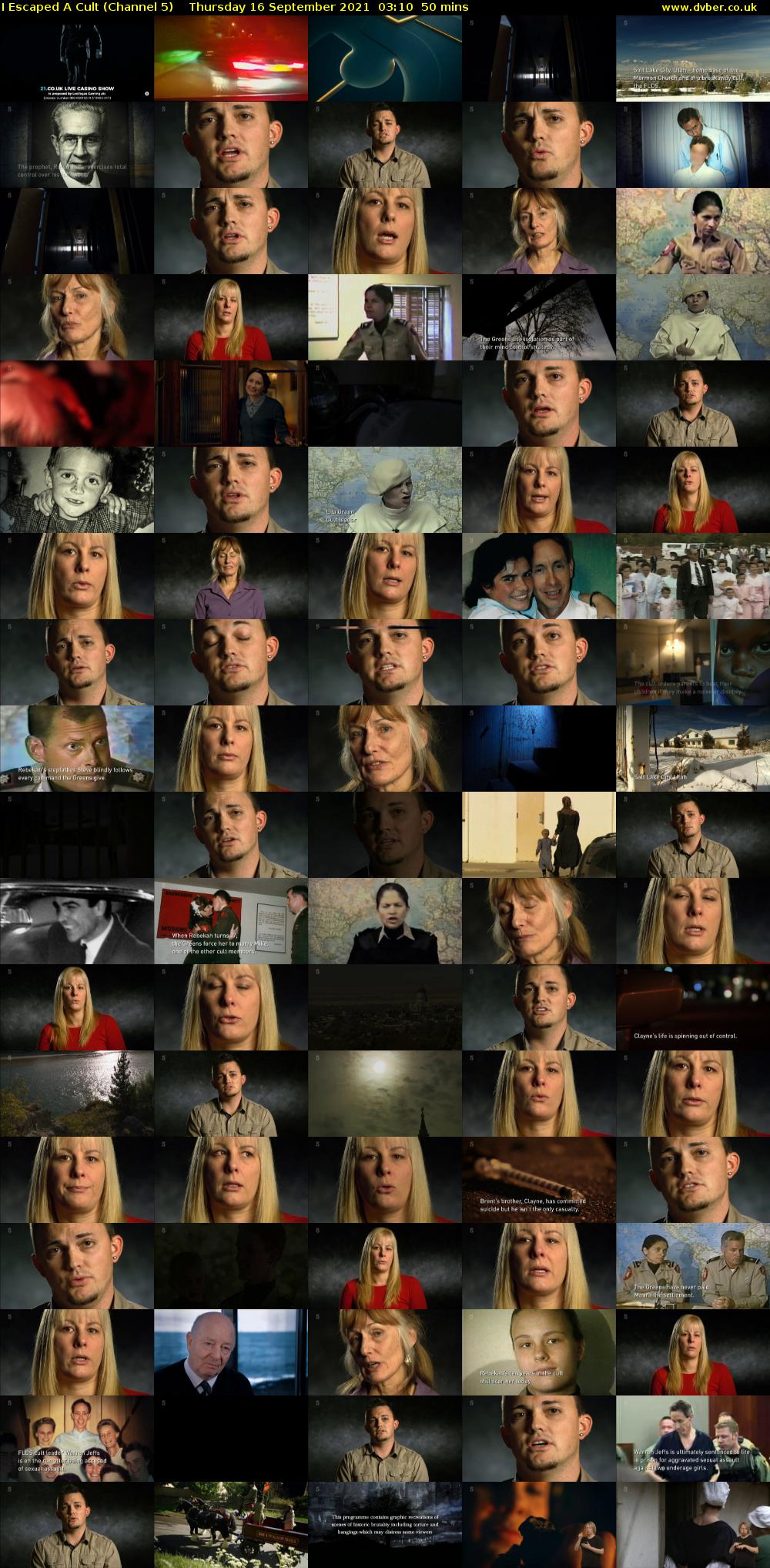 I Escaped A Cult (Channel 5) Thursday 16 September 2021 03:10 - 04:00