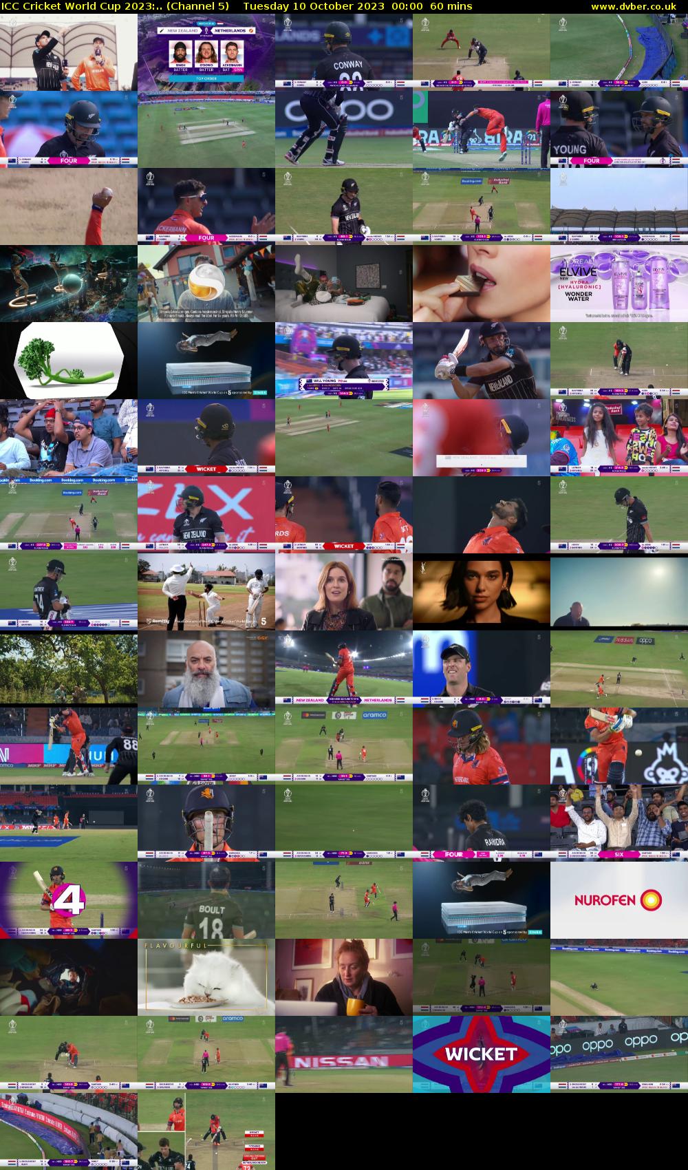 ICC Cricket World Cup 2023:.. (Channel 5) Tuesday 10 October 2023 00:00 - 01:00