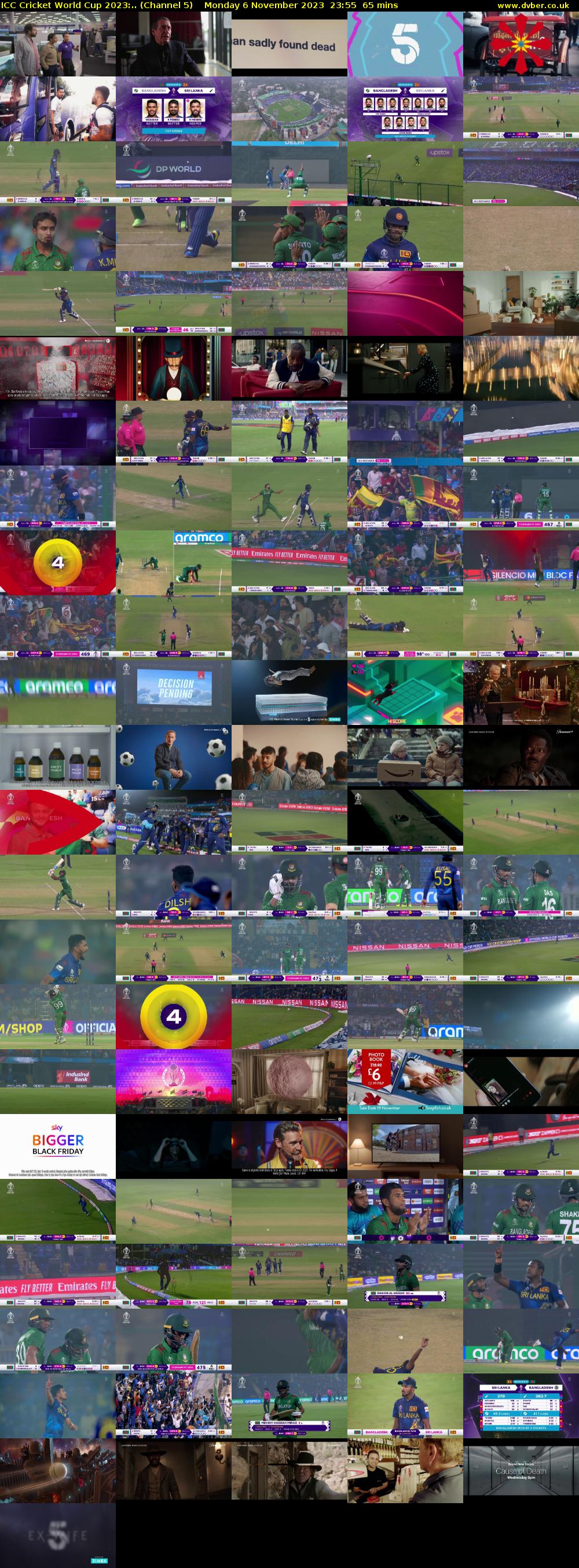 ICC Cricket World Cup 2023:.. (Channel 5) Monday 6 November 2023 23:55 - 01:00