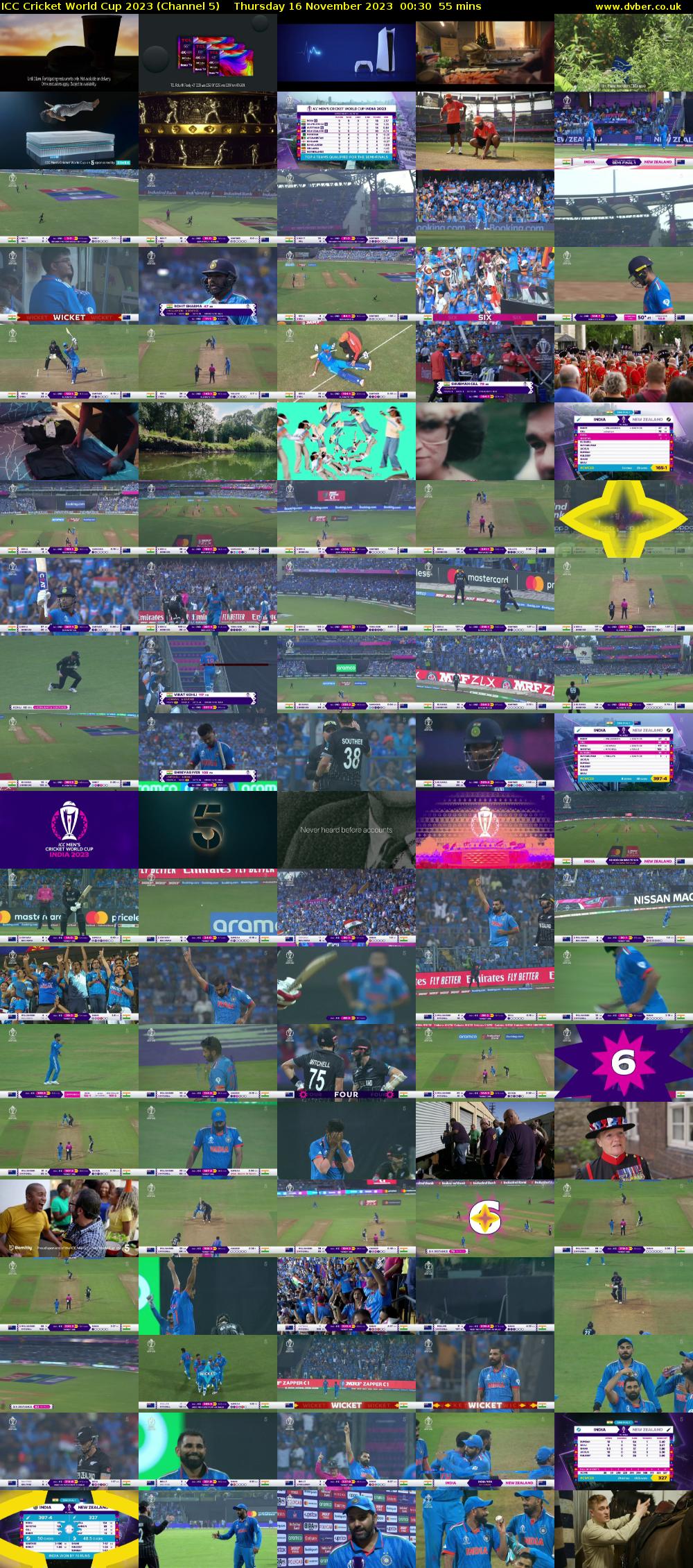 ICC Cricket World Cup 2023 (Channel 5) Thursday 16 November 2023 00:30 - 01:25