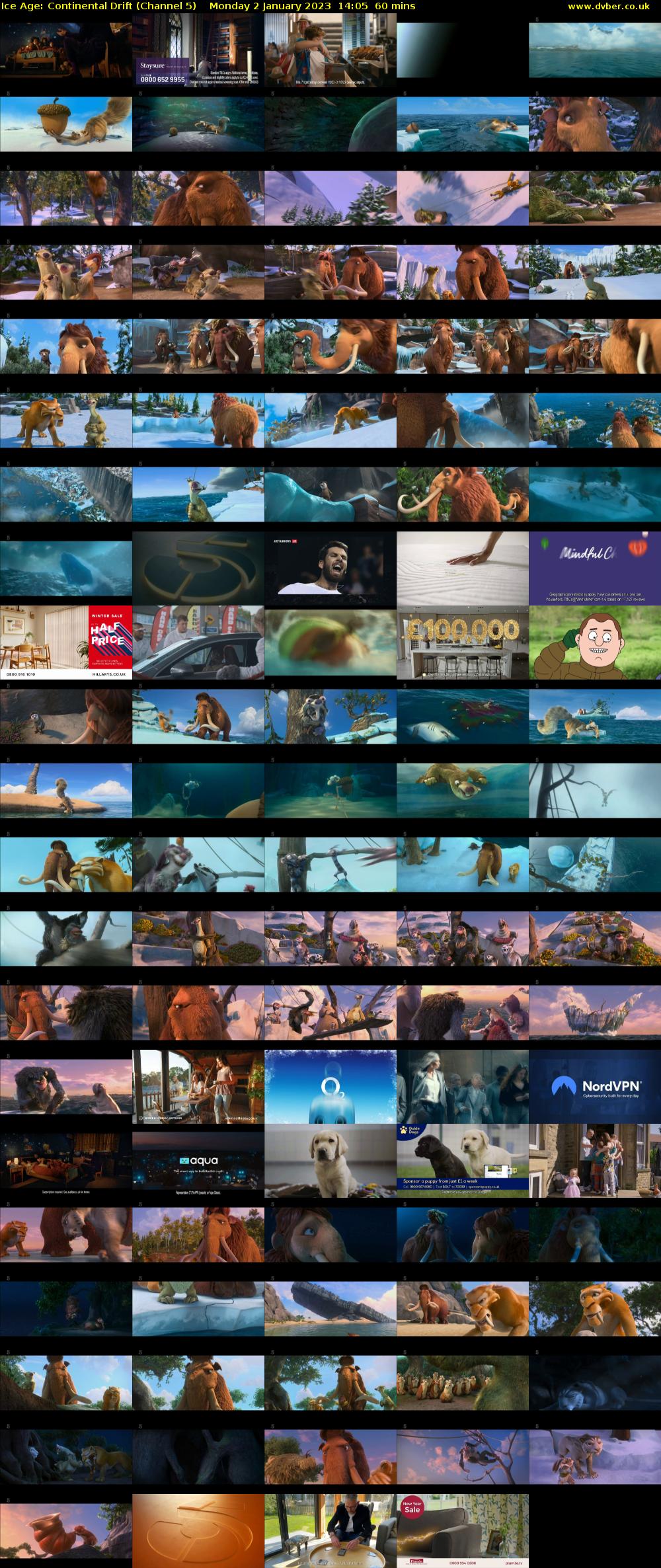 Ice Age: Continental Drift (Channel 5) Monday 2 January 2023 14:05 - 15:05