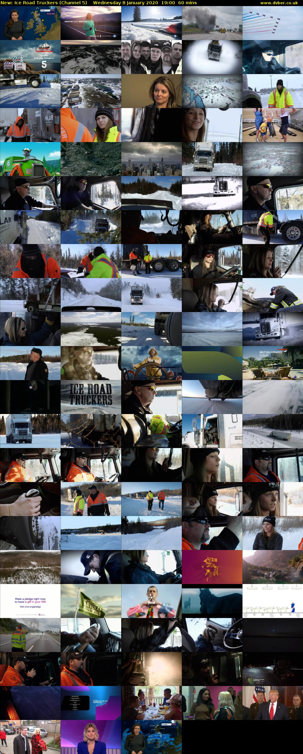 Ice Road Truckers (Channel 5) Wednesday 8 January 2020 19:00 - 20:00