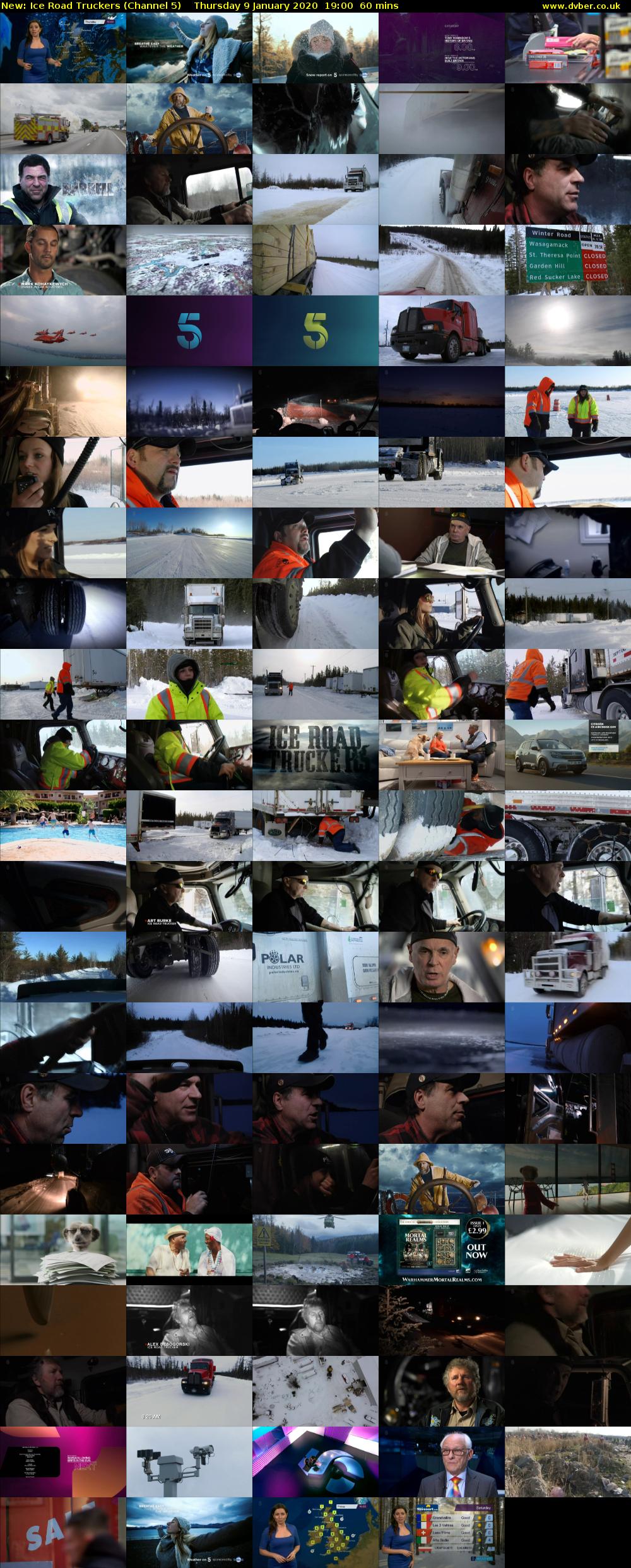 Ice Road Truckers (Channel 5) Thursday 9 January 2020 19:00 - 20:00