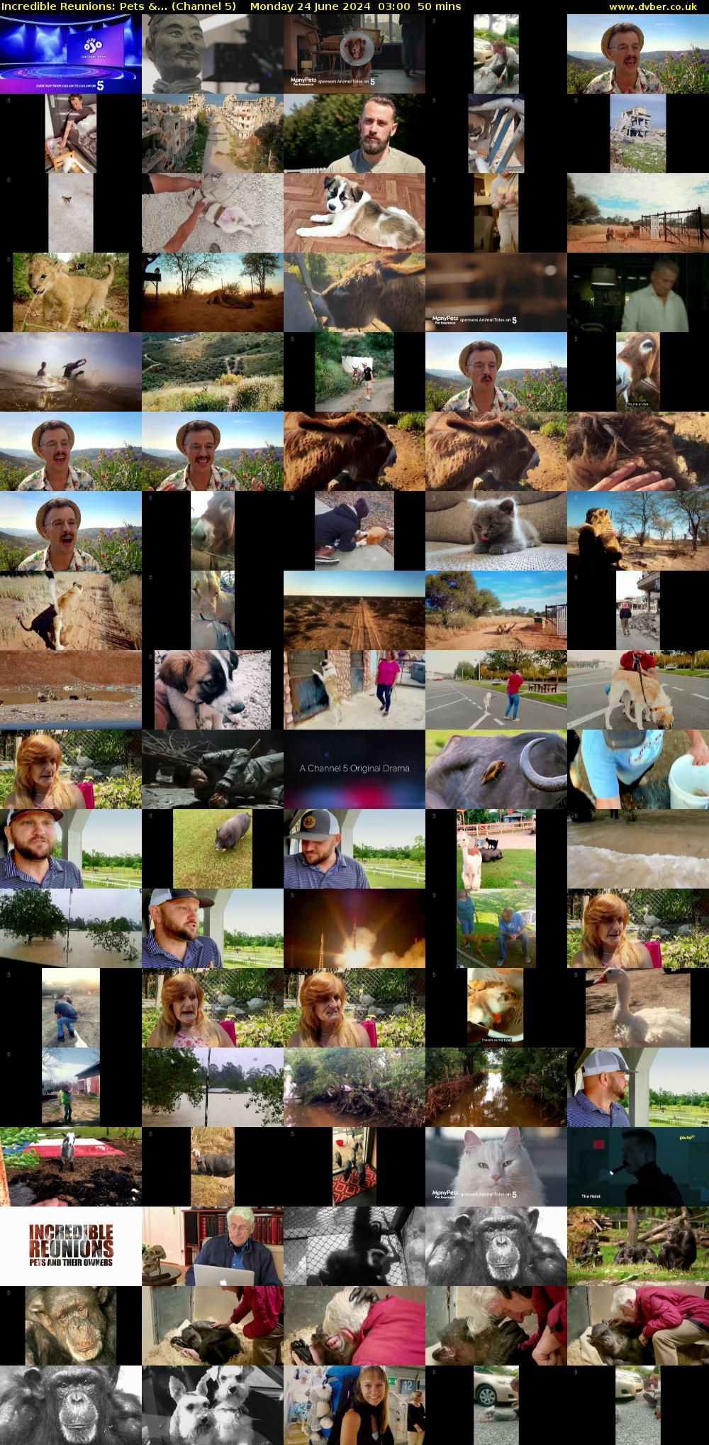Incredible Reunions: Pets &... (Channel 5) Monday 24 June 2024 03:00 - 03:50