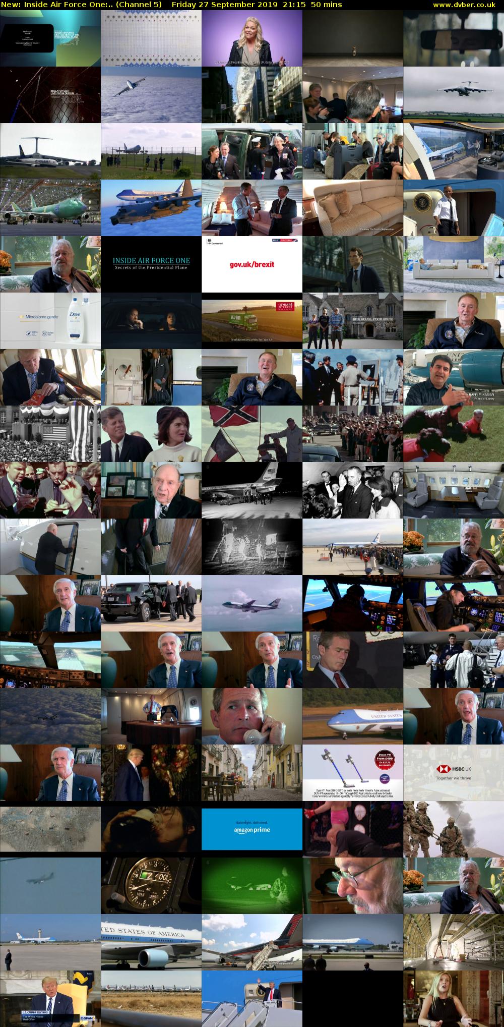 Inside Air Force One:.. (Channel 5) Friday 27 September 2019 21:15 - 22:05