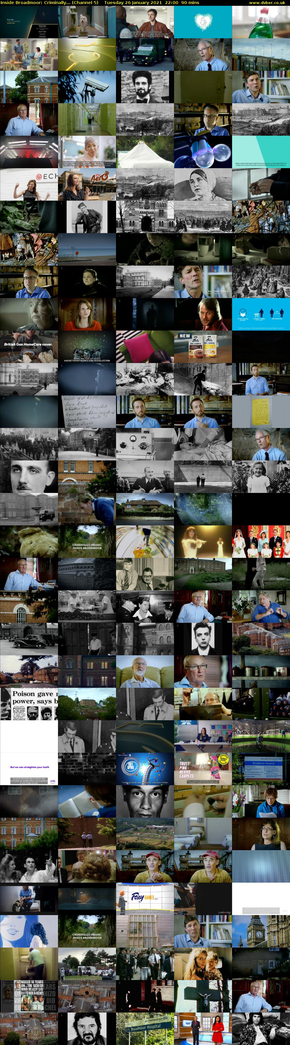 Inside Broadmoor: Criminally... (Channel 5) Tuesday 26 January 2021 22:00 - 23:30