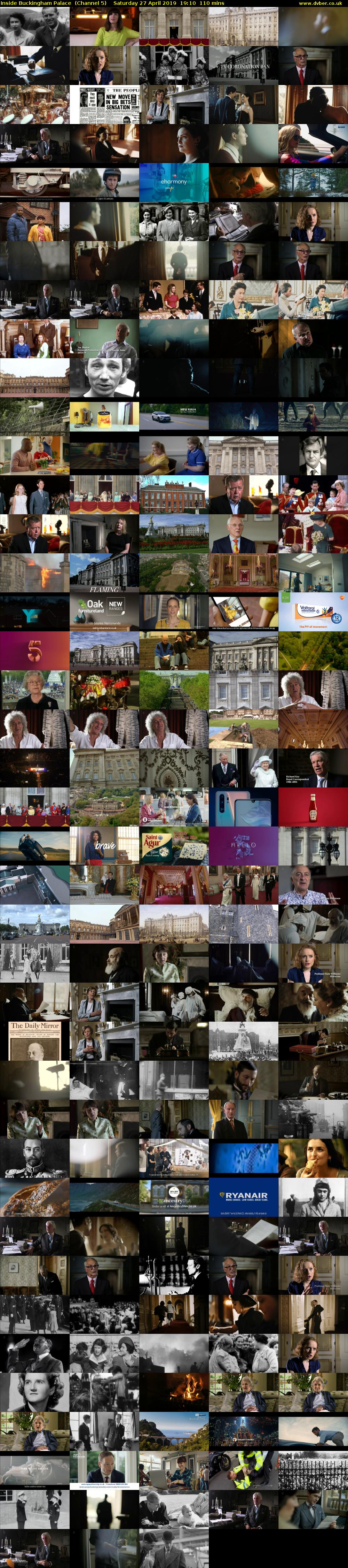 Inside Buckingham Palace  (Channel 5) Saturday 27 April 2019 19:10 - 21:00