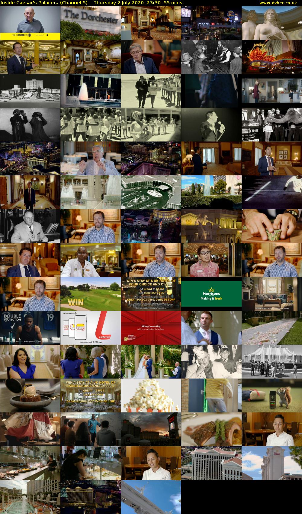 Inside Caesar's Palace:.. (Channel 5) Thursday 2 July 2020 23:30 - 00:25