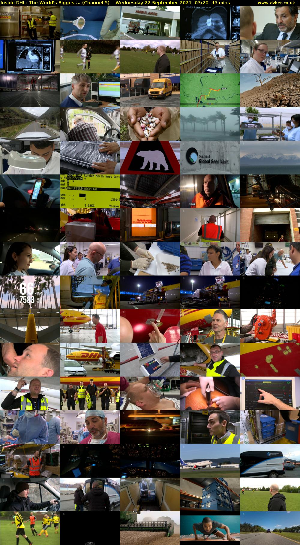 Inside DHL: The World's Biggest... (Channel 5) Wednesday 22 September 2021 03:20 - 04:05