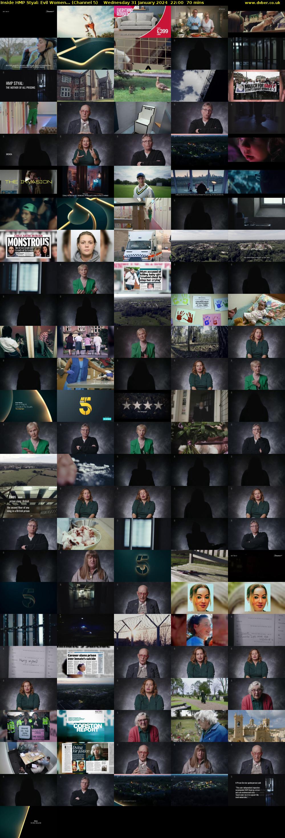 Inside HMP Styal: Evil Women... (Channel 5) Wednesday 31 January 2024 22:00 - 23:10