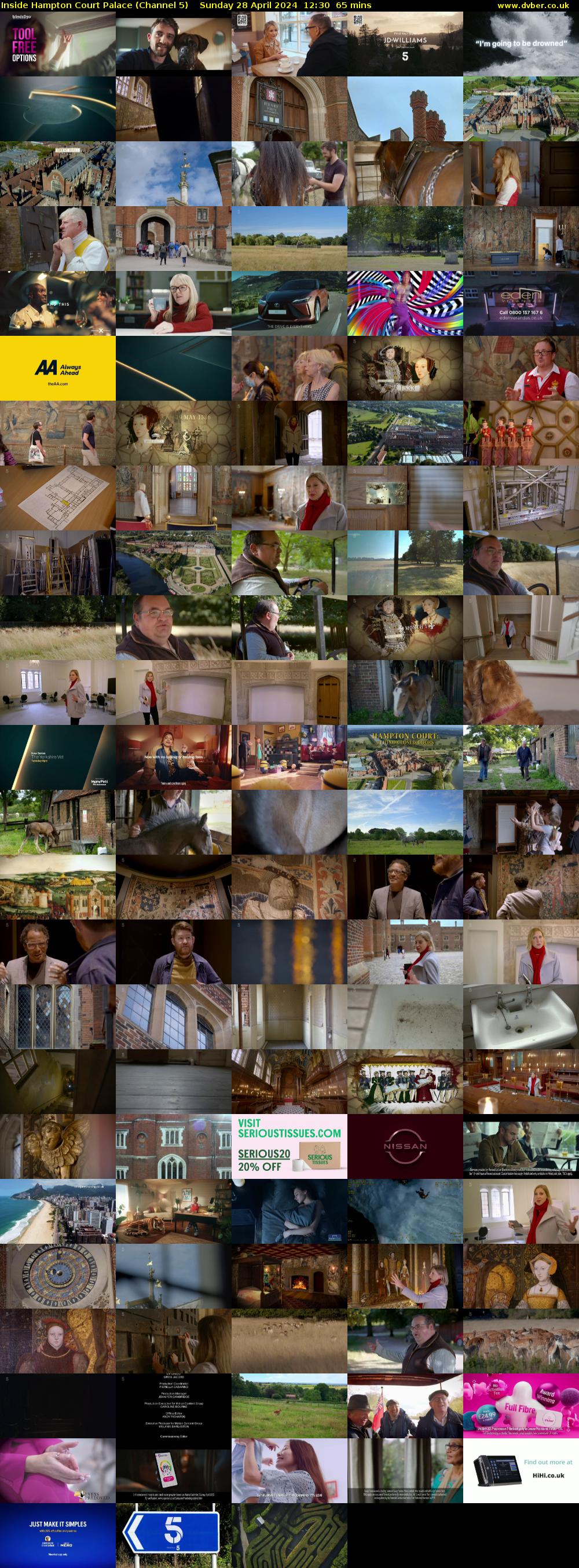 Inside Hampton Court Palace (Channel 5) Sunday 28 April 2024 12:30 - 13:35