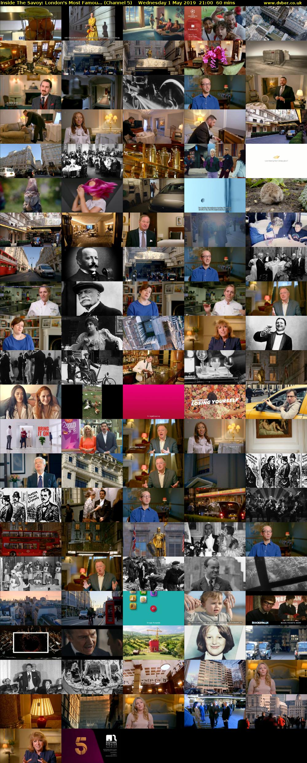 Inside The Savoy: London's Most Famou... (Channel 5) Wednesday 1 May 2019 21:00 - 22:00