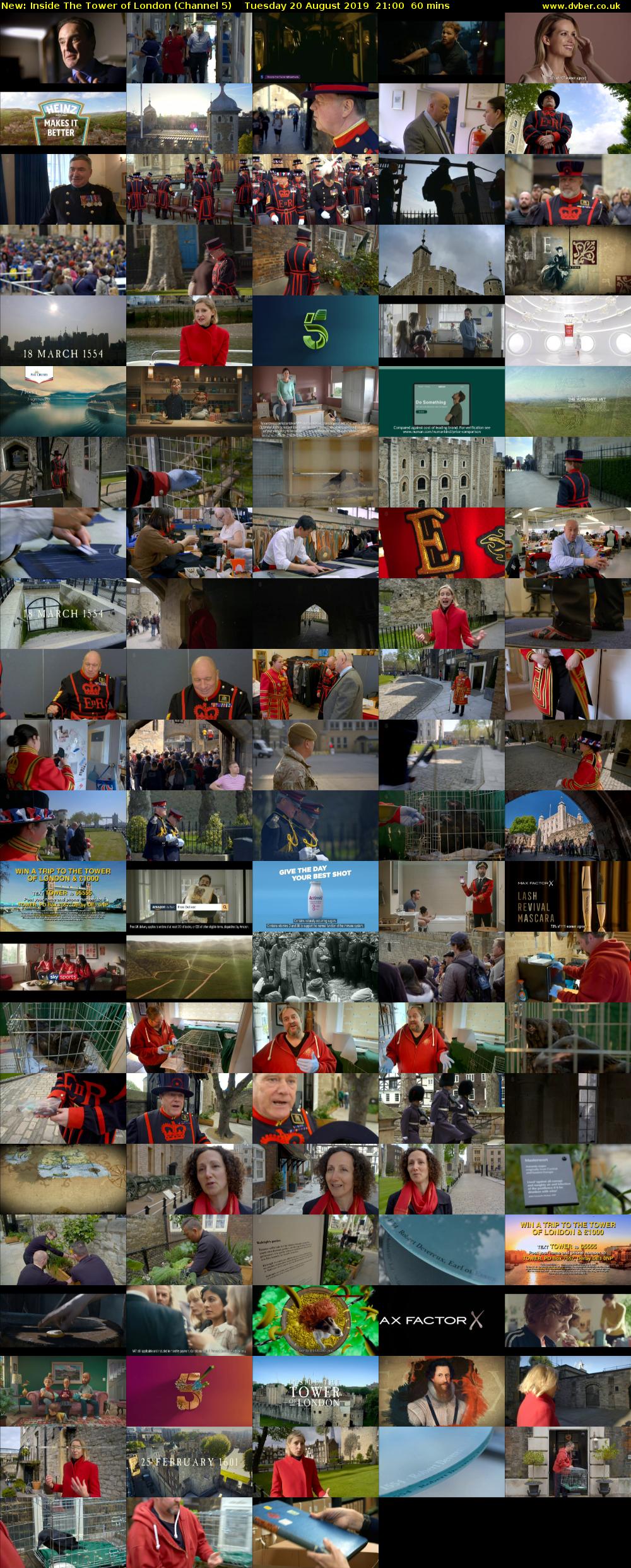 Inside The Tower of London (Channel 5) Tuesday 20 August 2019 21:00 - 22:00