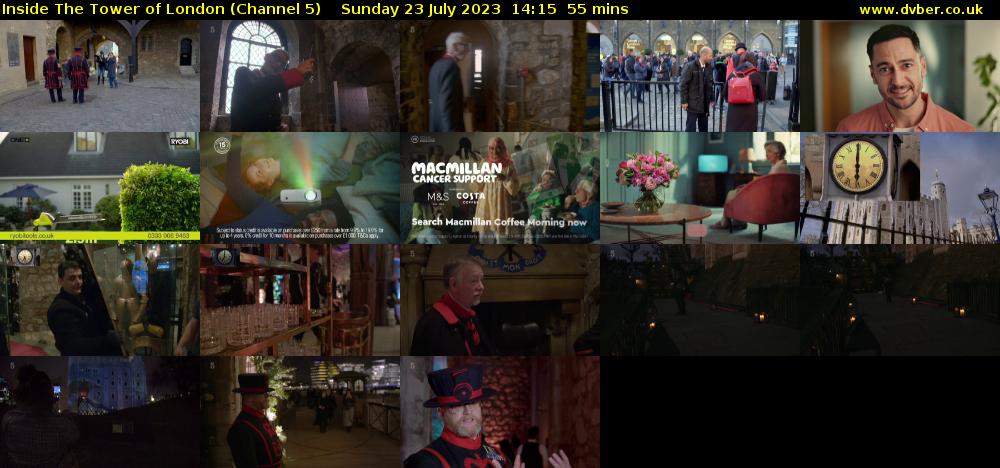 Inside The Tower of London (Channel 5) Sunday 23 July 2023 14:15 - 15:10