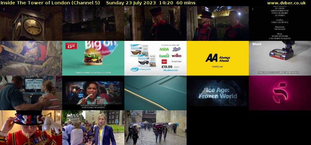 Inside The Tower of London (Channel 5) Sunday 23 July 2023 14:20 - 15:20