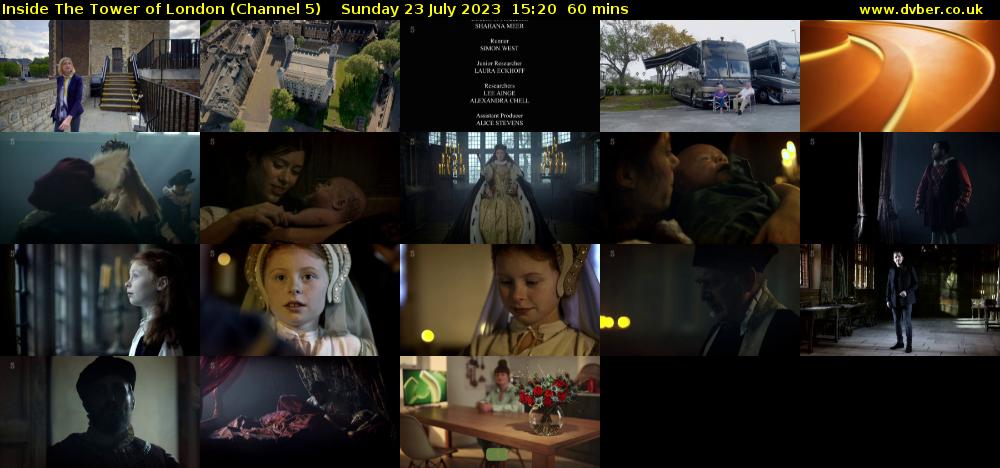 Inside The Tower of London (Channel 5) Sunday 23 July 2023 15:20 - 16:20