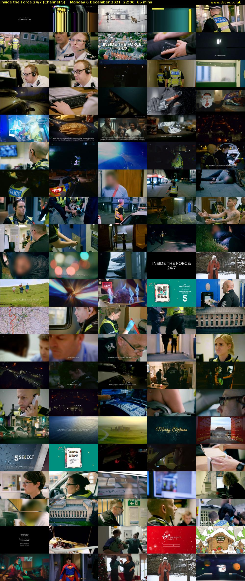 Inside the Force 24/7 (Channel 5) Monday 6 December 2021 22:00 - 23:05