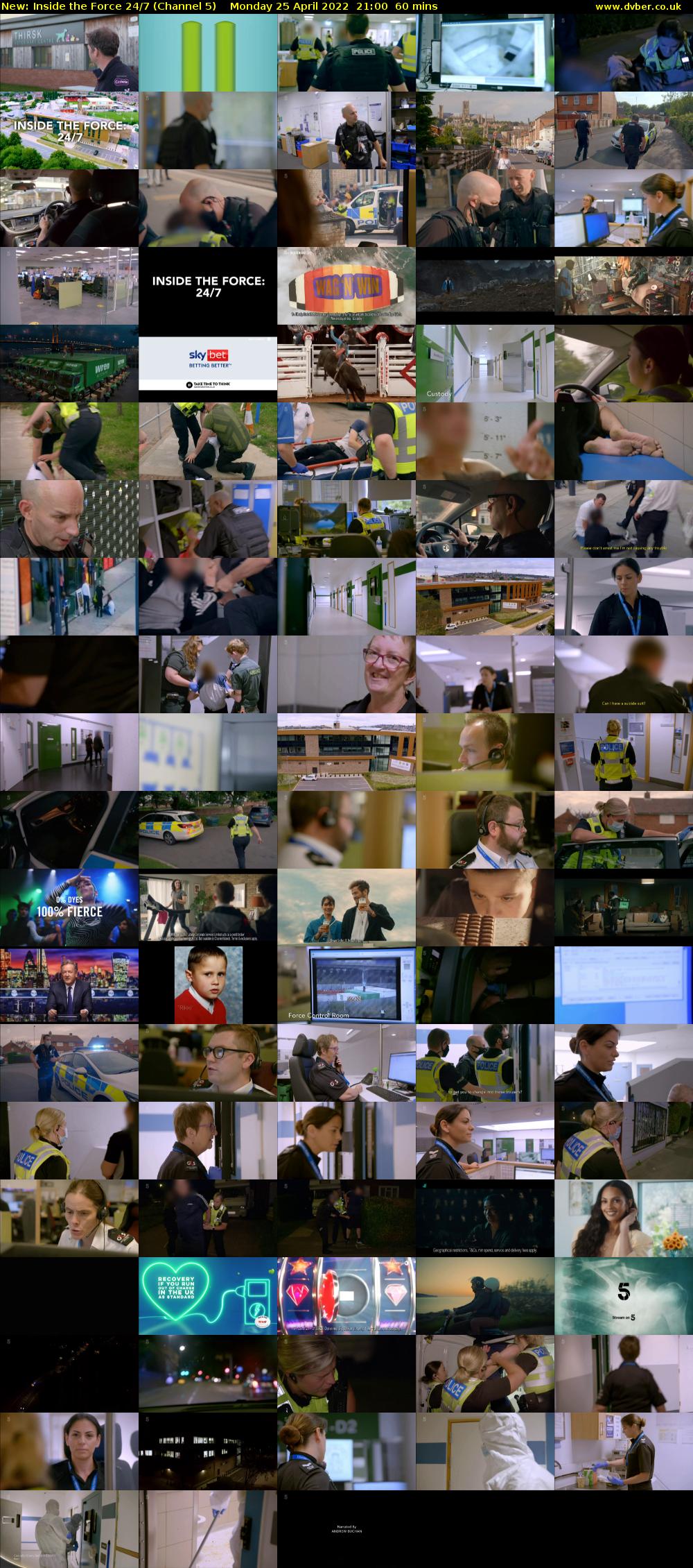 Inside the Force 24/7 (Channel 5) Monday 25 April 2022 21:00 - 22:00